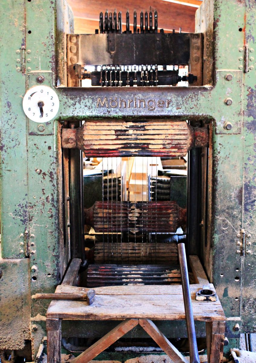 Das alte Sägegatter im Sägewerk Weimer